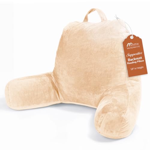 Image of Sasttie Reading Pillow for Bed, Back Pillow for Sitting Up, Camel