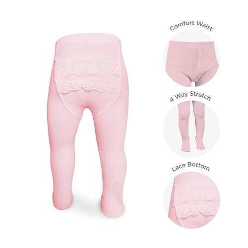 PICCOLO HOSIERY Baby Girls Newborn Microfiber Ruffle Tights – Soft & Comfortable for Toddlers3