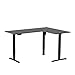 VIVO Electric Corner 63 x 47 inch L-Shaped Standing Desk, Memory Height Adjustment, Black Top Black Frame, DESK-E3CTB-47