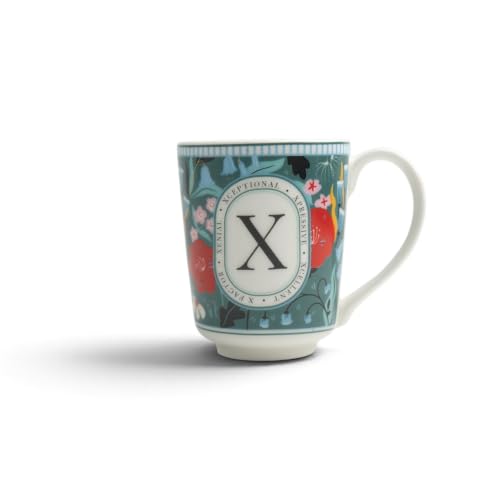 Image of Shay Alphabet Mug 300ml, Letter X Printed Coffee Mug for Girls, Boys, Friends | Ceramic Mug |Glossy Finish | Ceramic Coffee Cup | Porcelain | Microwave Safe (Alphabet Mug -X)