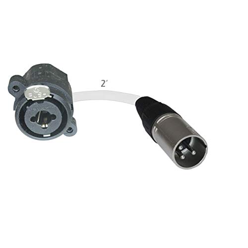 2ft Pigtail: TRS/XLR Male Panel Mount to XLR Male Plug (Green) image 5