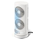 KopBeau Tower Fan for Bedroom, Portable Desk Table Fan with 3 Speeds & 12H Timer,60° & 110° Oscillating Electric Fans that Blow Cold Air,Fast Cooling Fan for Home Office Dorm