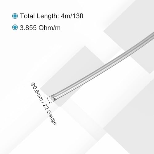 QUARKZMAN 2 Stück 22 Gauge Nichrome Heizdraht 0.6mm x 4m Cr20Ni80 Schneidedraht Widerstandsdraht Hochtemperatur für Reparatur von Elektronischen Komponenten Chemie Technik Heizelemente