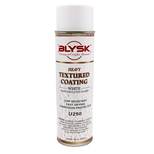 Blysk U250 Heavy-Duty Textured Coating White 15oz – Paintable Chip Guard, Fast-Drying, Corrosion-Resistant, Impact Protection