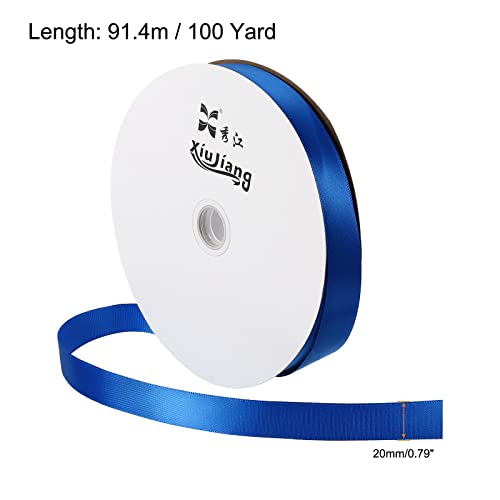PATIKIL 0.79 Inch Wide 100 Yards Satin Ribbon, Solid Crafts Roll for Party Home DIY Wrapping Decoration Blue - Image 2