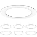 Sunco 6 Pack Goof Rings for 6 Inch Recessed Lights, Flush Mount White Can Light Trim Ring Cover, Outer Diameter 8.6 Inch, Inner Diameter 6.2 Inch, Paintable Surface, Matte Finish.