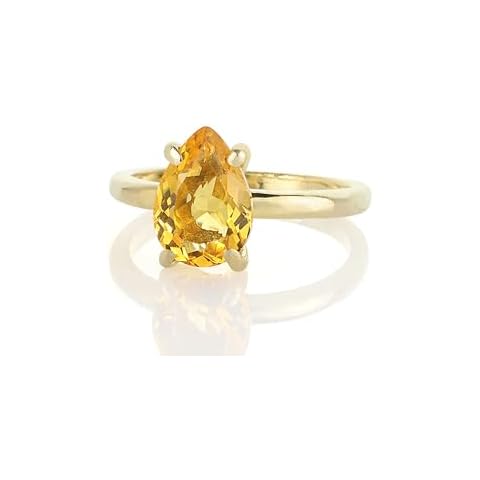 Birthstone Jewelry - Yellow Citrine Ring in 14k Gold - Alluring November Birthstone Jewelry for Special Occasions and Everyday Wear Cover