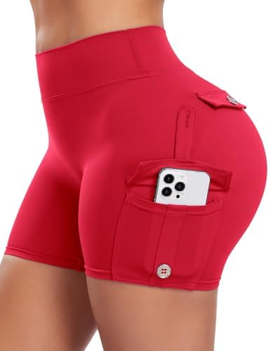 SEASUM Scrunch Butt Shorts for Women with Cargo Pockets Booty Lifting 4.5