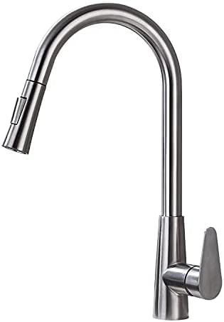 Rubinetto per lavello da Cucina per Bar Agriturismo Commerciale, Rubinetto da Cucina Estraibile, Rubinetto da Cucina in Oro Spazzolato, Miscelatore per lavello Nero, miscelatori da Cucina con
