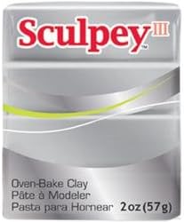 Sculpey Polyform Sculpey III Arcilla polimérica 2 onzas plata S302-1130 (paquete de 5)