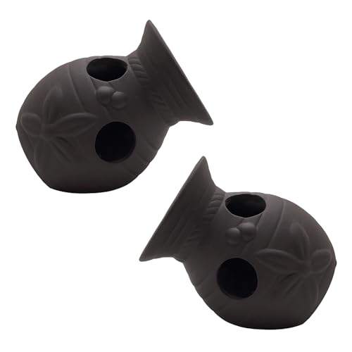 Image of M2cbridge Pottery Ceramic Jar Natural Clay Vase Cichlid Small Fish Shrimp to Play Hide Breed Habitat(Purple Clay, 2pcs)