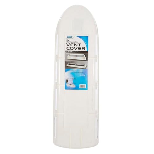 Camco RV Refrigerator Vent Cover | Features a Streamlined Low-Profile Design Easy Installation a Heavy-Duty Plastic Construction and is Compatible with Dometic and Norcold Bases (21019)