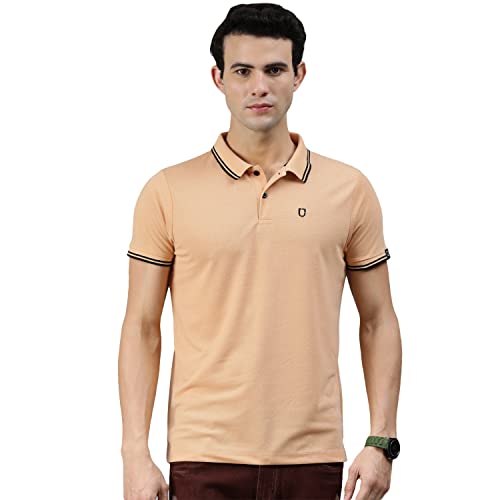 Image of Urbano Fashion Men's Solid Slim Fit Half Sleeve Cotton Polo T-Shirt