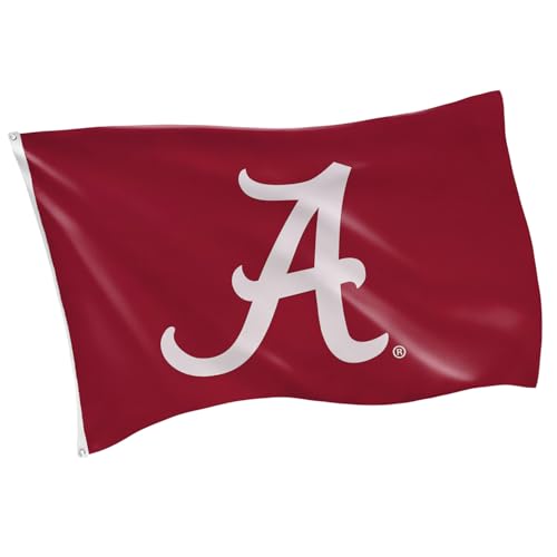 NCAA University of Alabama Flag with Grommets 3x5 Alabama Crimson Tide Outdoor College Flags & Banners for Garden Patio Indoor Wall Dcor