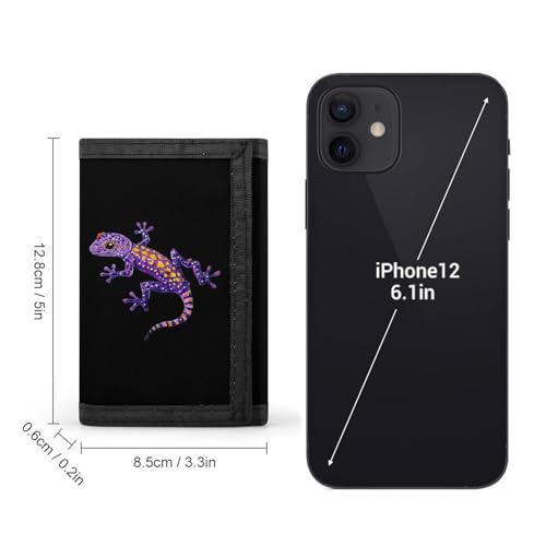 Purple Lizard Mens Trifold Wallet Slim 8 Card Slot Purse with Photo Window & Keychain Coin Clip2