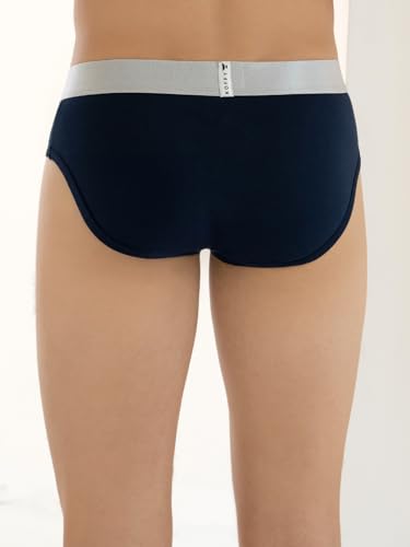 Image of KOFFY Men's Premium Cotton Lycra Brief with Minus Cutting Pouch| Silver Metallic Elastic| 4 Way Stretch| Wrinkle Free| Pack of 1