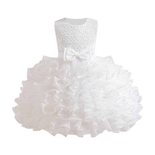 Girls Bow Layered Lace Birthday Party Tulle Pageant Dress Toddler Flower Girl Wedding Bridesmaid Prom Gowns for 2-8 Years