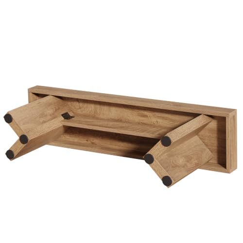 Image of Softa Entryway Bench, Kitchen Table Seating with Thickened Seat and Sturdy Triangular Base, Farmhouse Dining Bench for Dining Room, Hallway or Bedroom