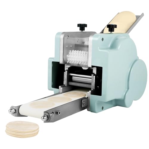 Commercial Automatic Dumpling Skin Machine, 140W 110V Electric Dumpling Skin Machine, 8cm Round Mold Wonton Wrapper with Mold and Brush, 50-60pcs/min, for home, breakfast store