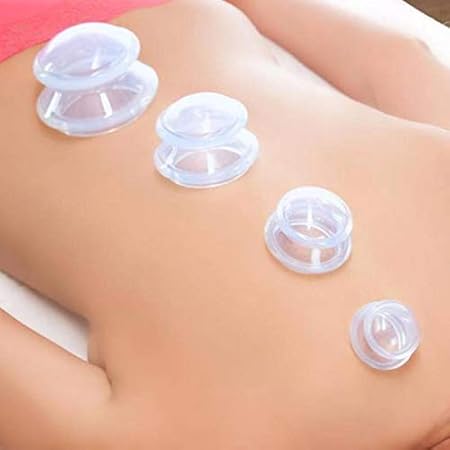R A Products RAP006 Moisture Absorber Anti Cellulite Vacuum Cupping Cup Silicone Family Facial Body Massage Therapy Cupping Cup Set of 4 Size