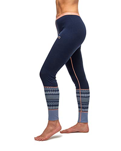 Kari Traa Women's Lokke Base Layer Bottoms - Wool Thermal Pants, Naval, Large