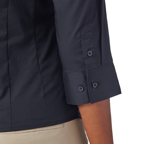 Riders By Lee Indigo Womens Easy Care ¾ Sleeve Woven Shirt,Black Soot,Xx-Large #TOP3