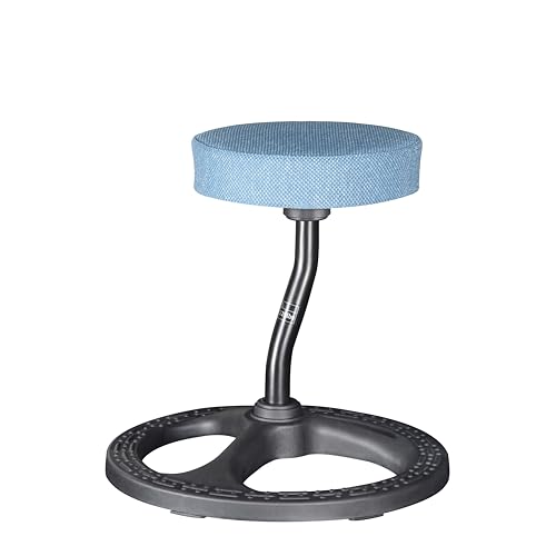 Image of Fitness Seat, ADHD Chair Stool, Stability, Balance, Yoga, Ergonomic Health Stool with Non-Slip Base and Washable Seat Cover - Black (Sky Blue, 17″)