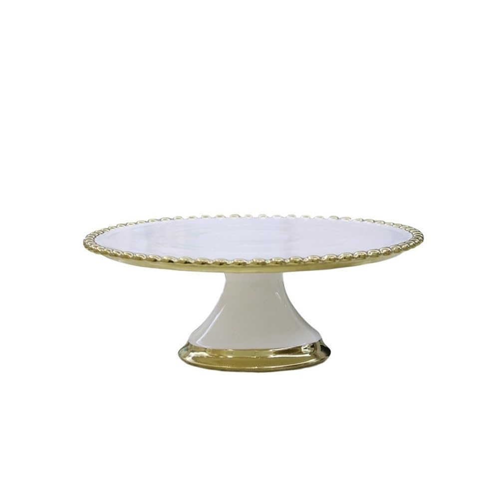 Bx9rE7tK3g Cake Stand Ceramic Cake Tray, High Foot , Dessert Table, Rack, Afternoon Tea, Fruit Cake Display Stand(Small)