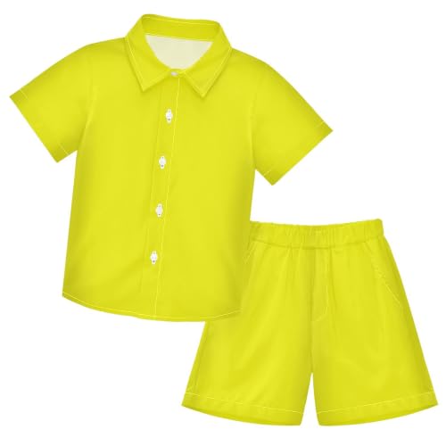 Image of 3T Toddler Boy Shorts Set Black Hawaiian Button Down Shirts Summer Outfits for Little Boy