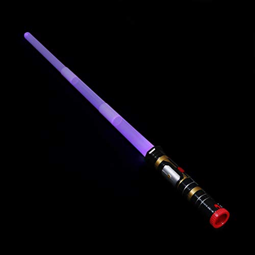 MewduMewdu Light Up Saber with Electronic Lights & FX Sound for Kids and Adults Purple Blue Red Changing LED Light Expandable Saber Sword Toy for Roleplay(Standalone)