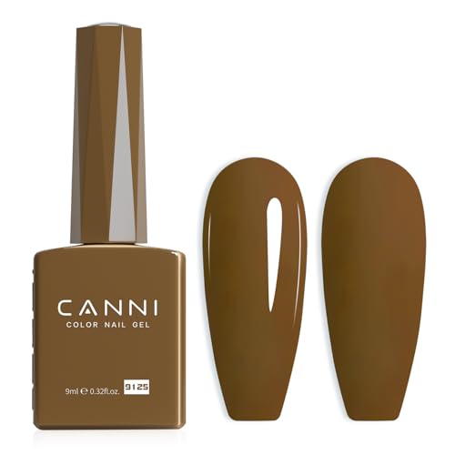 Image of CANNI Brown Gel Nail Polish, 1Pcs Brown Gel Polish Color Nail Polish High Gloss Soak Off U V Nail Manicure Salon DIY