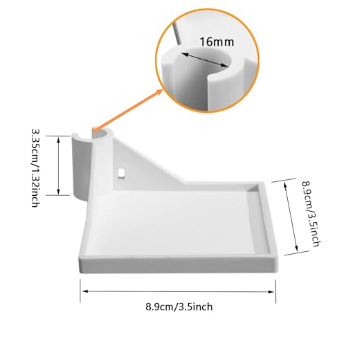 4 Pcs Grow Tent Corner Shelf, White Grow Tent Shelves, 16mm Poles, for Place The Hygrometer Camera and Planting Equipment (White) - Image 2