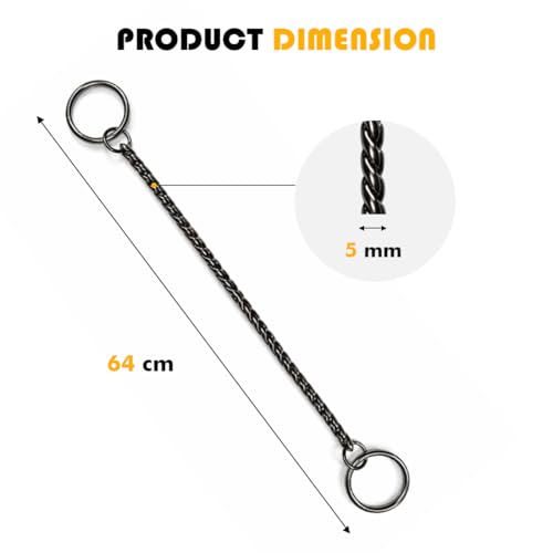Image of Heavy Duty Choke Swivel Metal Dog Chain - Durable Training Collar with Strong Links & 360 Swivel for Medium & Large Dogs (Snake Chain 64cm /5 MM - Black)