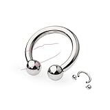 C-Shape Design Male Metal Weight Stretching Exercise Accessory, Stainless Steel Hanger Training Rings, 1 Piece-ushlF10 (50mm)