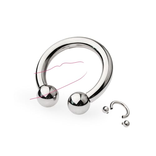 C-Shape Design Male Metal Weight Stretching Exercise Accessory, Stainless Steel Hanger Training Rings, 1 Piece-ushlF10 (50mm)