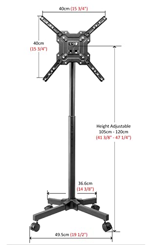 Soporte móvil para TV de 17 a 50 pulgadas, ajustable y con ruedas miniatura 7