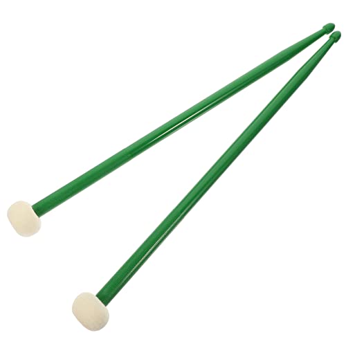 Baquetas de fieltro dobles para percusión color verde oscuro miniatura 1