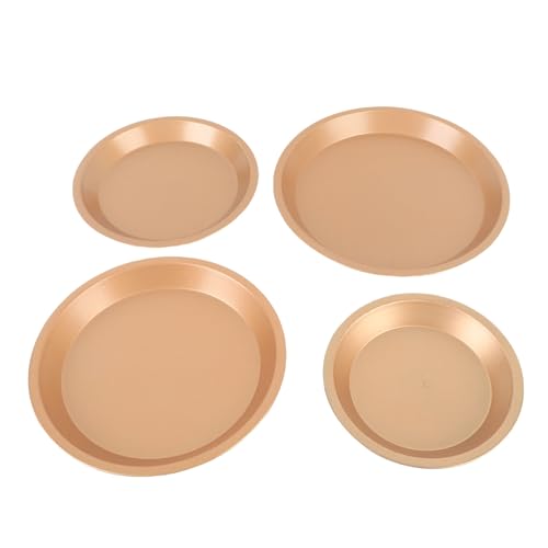 Sartenes de Pizza para Horno 4pcs, 6 7 8 Bandejas de Pizza de Acero de Carbono de 9 Pulgadas, Incluso Calentándose para Hornear la Parrilla de Cocción con Fácil Manejo