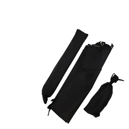 RichVibe Toldo para autocaravana, autocaravana, SUV, 300 cm de profundidad, 100/200 cm de ancho, poliéster 210D ignífugo, postes de altura ajustable, color negro
