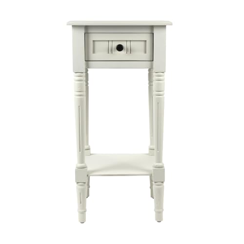 Image of Decor Therapy Simplify 1-Drawer Accent Table, Sturdy Narrow End Table, 28 inch x 14 inch x 14 inch - Sea Glass