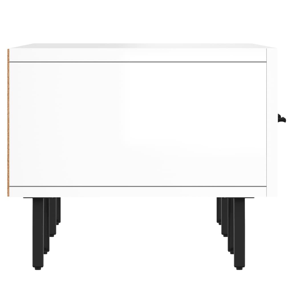 TV-Schrank Hochglanz-Weiß 150x36x30 cm, Robuster Holzwerkstoff, Modernes Media Center mit 3 Schubladen, Eisenbeine, für Wohnzimmer, Schlafzimmer