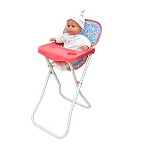 Dolls World DWC Deluxe High Chair, 60504, Blue, Pink, White