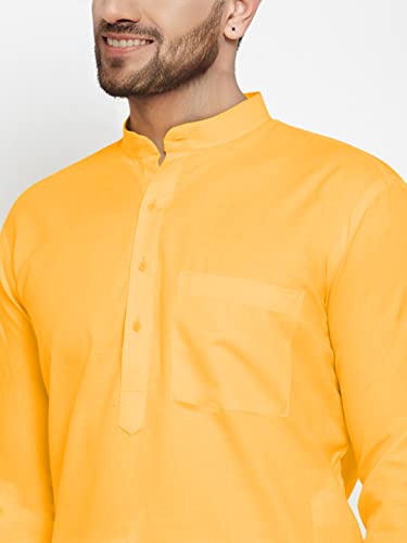 Image of Men's Cotton Blend Kurta Pyjama Set