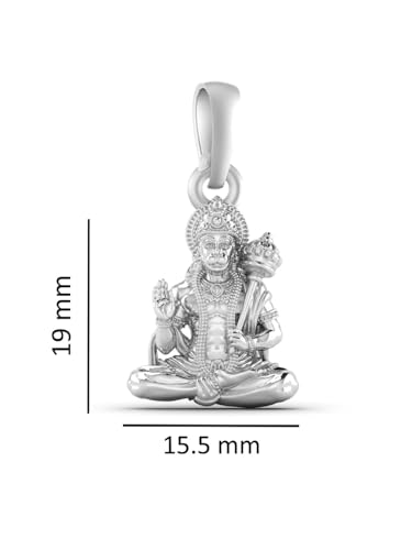 Akshat Sapphire Sterling Silver (92.5% purity) Hanuman Ji Locket for Men & Women Pure Silver Bajrang Bali Pendant for Good Health & Wealth - hanuman bp-sml-pendant2