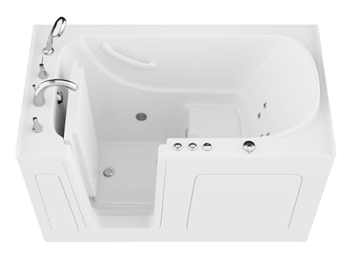 ANZZI Tubs Series Left Drain Quick Fill Walk-In Whirlpool Tub with Powered Fast Drain in White Finish 32 in. x 60 in. | AMZ3260LWH - Image 4