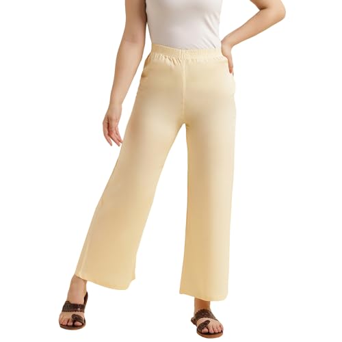 Image of Fabclub Women's Heavy Rayon Solid Plain Palazzo
