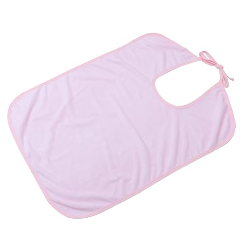 CIYODO Babero Adulto de Fibra de Bambú Toalla de Saliva para Comidas Protector de Ropa Resistente y Suave Color Rosa