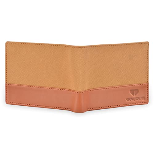 Image of Walrus Zeus II Tan Nature Friendly Vegan Leather Men Wallet with RFID Protection | Stylish Eco-Friendly Accessory | Features 3 Card Slots & Coin Pocket | Durable & Lightweight