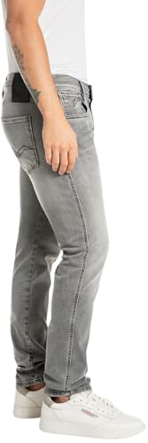 Replay Herren Jeans Anbass Slim-Fit Hyperflex mit Stretch, Grau (Medium Grey 096-1), 30W / 30L – Ansicht 4