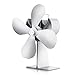 Ventilateur pour Poêle Ventilateur de cuisinière blanche 4 pales Cheminée Fan chauffant brûleur alimenté à la chaleur Eco Fan convivial Distribution de chaleur à la maison à la maison Poêle Pellet